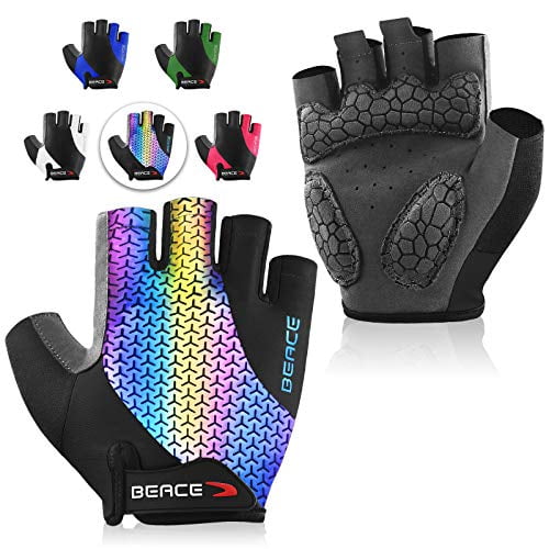 BEACE Cycling Gloves Bike Gloves Biking Gloves Half Finger Road Bike Bicycle Gloves for Men and Women-Breathable Anti-Slip Shock-Absorbing Pad Gym Motorcycle Light Weight Mountain Bike Gloves